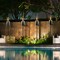 Sorbus Set of 4 Stainless Steel 5ft Outdoor Torches - Decorative Garden & Yard Lights - Fiberglass Wick & Snuffer Cap